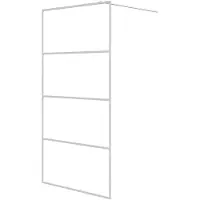 vidaXL Paroi de douche pour passage piétonnier blanc 100x195 cm ESG-verre clair
