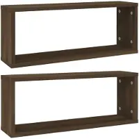 vidaXL Étagères murales cube 2 pcs Chêne marron Bois d’ingénierie