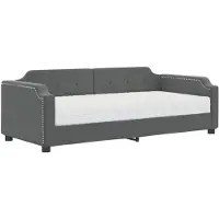 vidaXL Lit de jour avec matelas gris foncé 90x200 cm Tissu