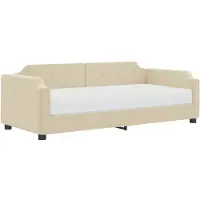 vidaXL Lit de jour avec matelas Crème 100x200 cm Tissu