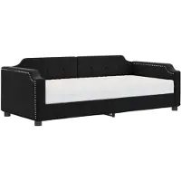 vidaXL Lit de jour avec matelas Noir 80x200 cm Tissu