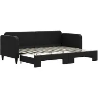 vidaXL Lit de jour extensible Noir 80x200 cm Tissu