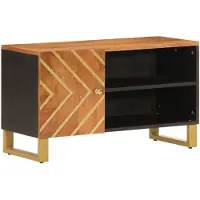vidaXL Armoire TV marron et noir 80x31,5x46 cm bois massif mangue