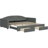vidaXL Lit de jour extensible avec tiroirs gris foncé 100x200 cm Tissu