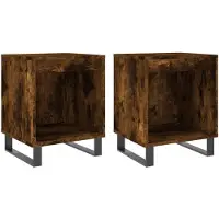 vidaXL Tables de chevet 2 pcs chêne fumé 40x35x50 cm bois ingénierie