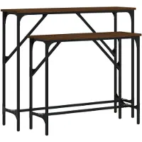 vidaXL Tables console 2 pcs chêne marron bois d'ingénierie