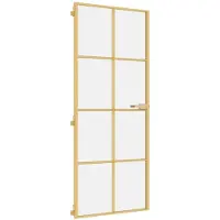 vidaXL Porte intérieure mince Golden 83x201,5 cm verre trempé et aluminium
