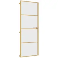 vidaXL Porte intérieure mince Golden 76x201,5 cm verre trempé et aluminium