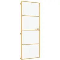 vidaXL Porte intérieure mince Golden 76x201,5 cm verre trempé et aluminium