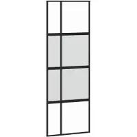 vidaXL Porte coulissante noire 76x205 cm verre trempé et aluminium