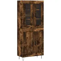 vidaXL Highboard chêne fumé 69,5x34x180 cm bois composite