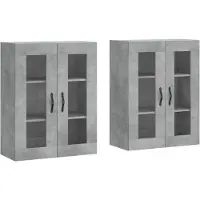 vidaXL Armoires murales 2 pcs. Gris béton Bois composite