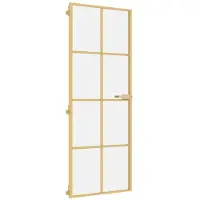 vidaXL Porte intérieure mince Golden 76x201,5 cm verre trempé et aluminium