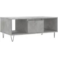 vidaXL Table basse gris béton 90x50x36,5 cm Bois composite