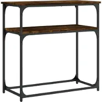 vidaXL Table console chêne fumé 75x35,5x75 cm bois d'ingénierie