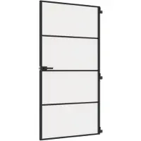 vidaXL Porte intérieure mince noire 102,5x201,5 cm verre trempé & aluminium