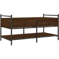 vidaXL Table basse marron imitation chêne 99x50x50 cm Bois composite