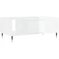vidaXL Table basse blanc brillant 90x50x36,5 cm Bois composite