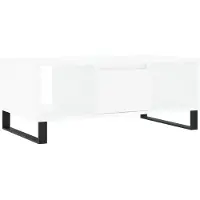 vidaXL Table basse Blanc 90x50x36,5 cm Bois d'ingénierie