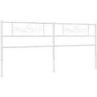 vidaXL Tête de lit de rechange en métal blanc 200 cm