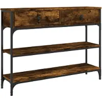 vidaXL Table console chêne fumé 100x25x75 cm bois d'ingénierie