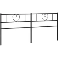 vidaXL Tête de lit en métal noir 193 cm