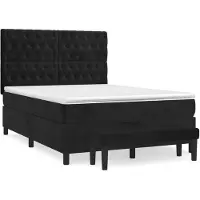 vidaXL Lit boxspring avec matelas noir 140x200 cm velours