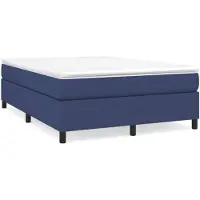 vidaXL Lit boxspring avec matelas bleu 140x190 cm Tissu