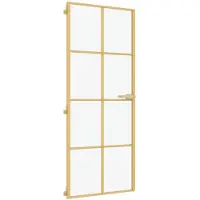 vidaXL Porte intérieure mince Golden 93x201,5 cm verre trempé et aluminium