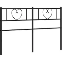 vidaXL Tête de lit de rechange en métal noir 160 cm