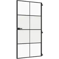 vidaXL Porte intérieure mince noire 102,5x201,5 cm verre trempé & aluminium
