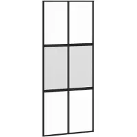 vidaXL Porte coulissante noire 90x205 cm verre trempé et aluminium
