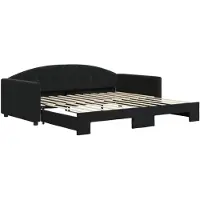 vidaXL Lit de jour extensible noir 100x200 cm velours