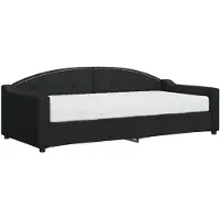vidaXL Lit de jour avec matelas Noir 90x200 cm Tissu