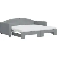 vidaXL Lit de jour extensible avec matelas gris clair 90x190 cm Tissu