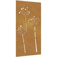 vidaXL Décoration murale de jardin 105x55 cm acier corten design floral