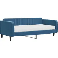 vidaXL Lit de jour avec matelas bleu 100x200 cm velours