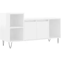 vidaXL Armoire TV blanc brillant 100x35x55 cm Bois composite