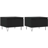 vidaXL Tables basses 2 pièces noir 50x46x35 cm bois composite