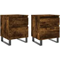 vidaXL Tables de chevet 2 pcs chêne fumé 40x35x50 cm bois ingénierie