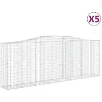 vidaXL Gabions 5 pcs voûtés 400x50x140/160 cm en fer