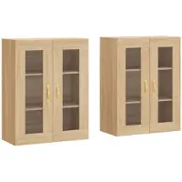 vidaXL Armoires murales 2 pcs. chêne Sonoma bois composite