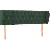 vidaXL Tête de lit avec oreilles vert foncé 147x23x78/88 cm velours