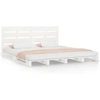 vidaXL Lit en pin massif sans matelas blanc 140x200 cm