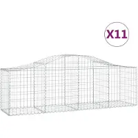 vidaXL Gabions 11 pcs voûtés 200x50x60/80 cm fer galvanisé