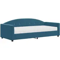 vidaXL Lit de jour avec matelas bleu 90x200 cm velours