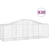 vidaXL Gabions avec arc surélevé 30 pcs. 200x50x60/80 cm Fer galvanisé
