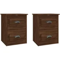 vidaXL Tables de chevet murales 2 pcs Chêne marron 41,5x36x53 cm