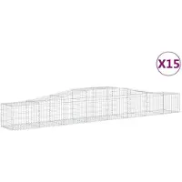vidaXL Gabions avec arc surélevé 15 pcs. 400x50x40/60cm Fer galvanisé