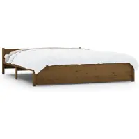 vidaXL Lit en bois massif brun miel 200x200 cm
